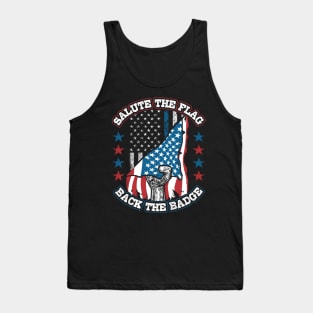 Salute the Flag Back the Badge Tank Top